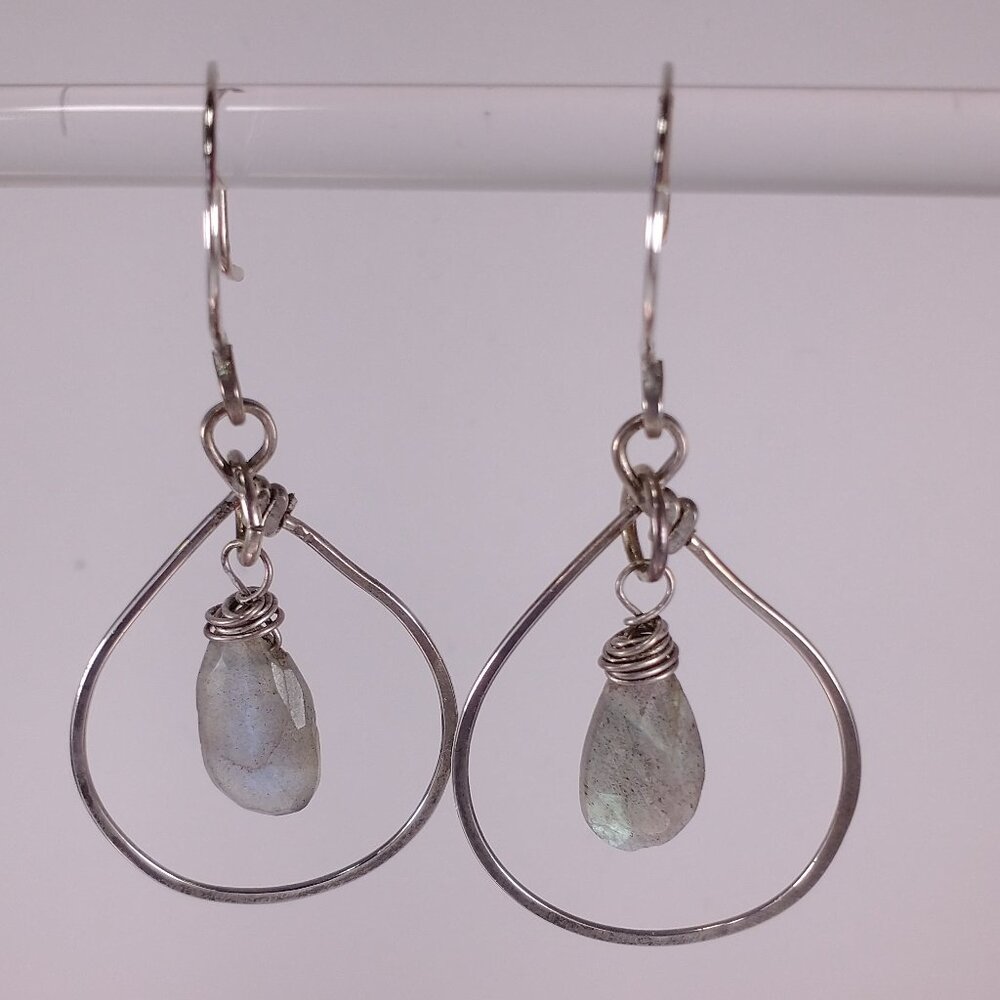 Labradorite Faceted Dangle Earrings